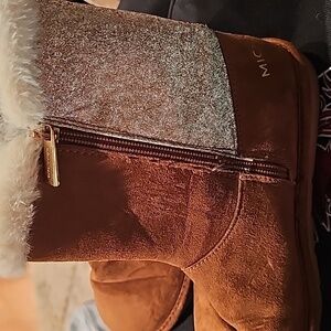MICHAEL KORS Johanna Tinsel Faux Fur Lined Suede Kids Boots